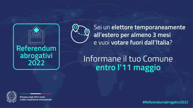 Referendum 2022: l’opzione per i temporaneamente all’estero