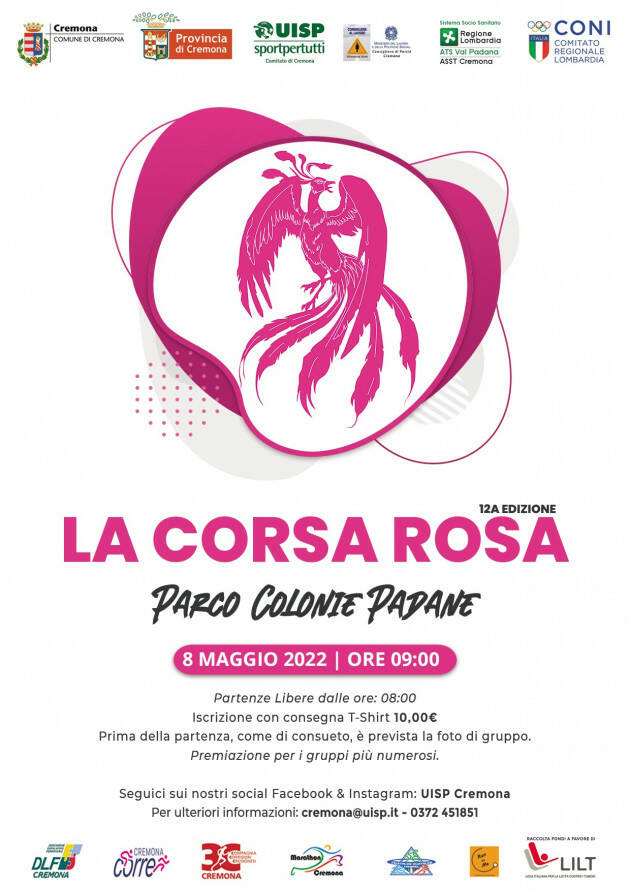 Uisp La corsa Rosa presente in Galleria XXV aprile sabato 30 aprile