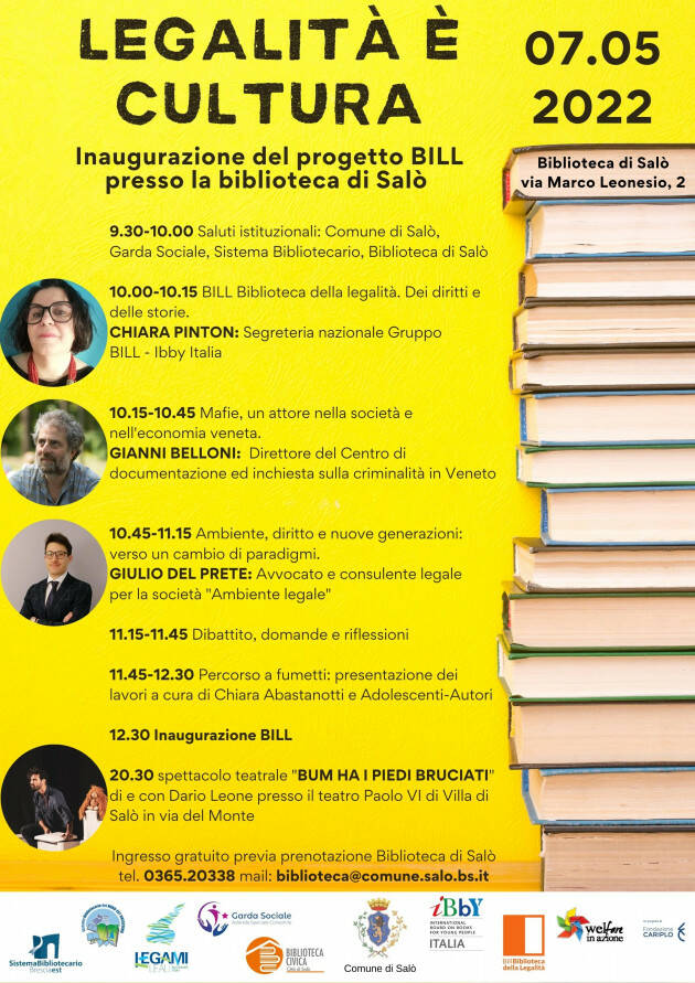 La biblioteca della Legalità: dal 7 al 28 maggio a Salò