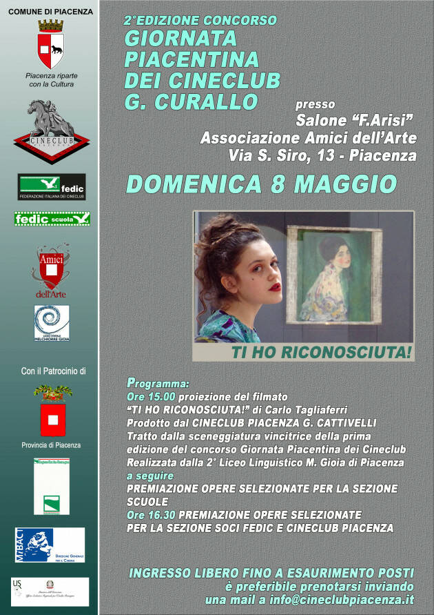 Piacenza: Giornata dei Cineclub ''G. Curallo'', domenica agli Amici dell’Arte la premiazione del concorso