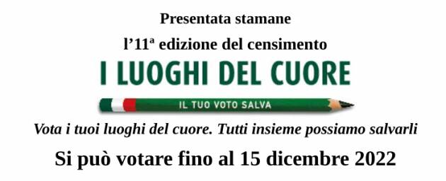 I LUOGHI DEL CUORE-  11ª EDIZIONE DEL CENSIMENTO NAZIONALE FAI