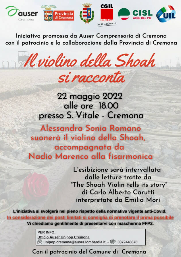 A San Vitale suona il violino della Shoah Domenica 22 maggio ore 18
