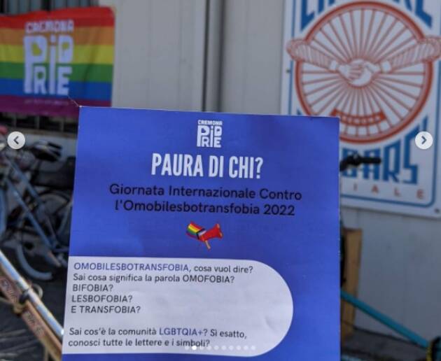 Cremonapride il 17 maggio   UNA GIORNATA DI ORGOGLIO, NON DI PAURA