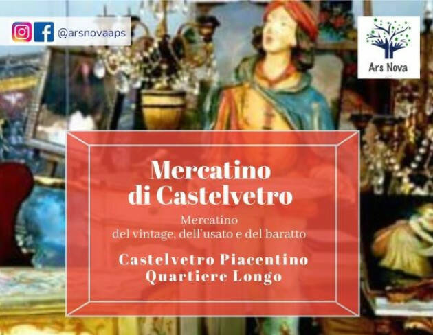 Castelvetro P.no Ars Nova- Aps   mercatino vintage Giovedì 8 dicembre