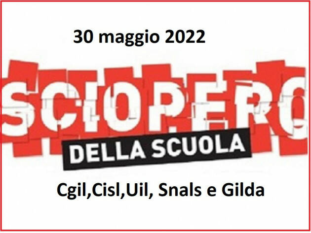 Sciopero unitario nella scuola: confermato per il 30 maggio '22