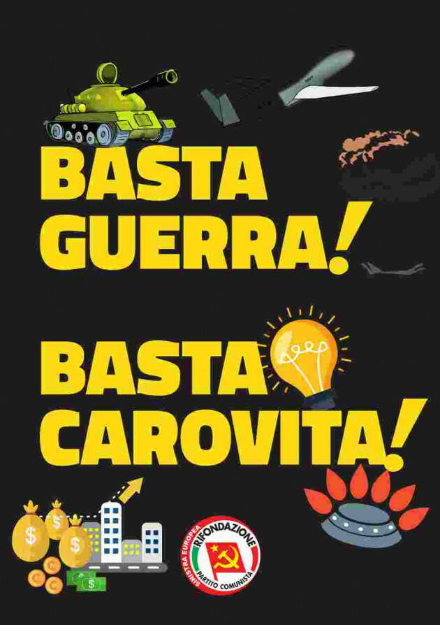 Rif.Com. Basta guerra, basta carovita A Crema sabato 28  banchetto raccolta firme