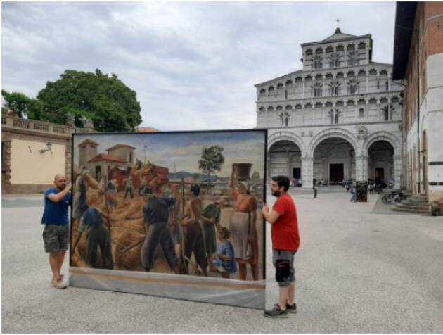 Lucca Un Catarsini per.. strada  Traslazione show diurna per la grande tela del 1940