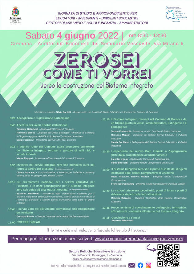 GIORNATA DI STUDIO ''ZERO SEI COME TI VORREI - VERSO LA COSTRUZIONE DEL SISTEMA INTEGRATO''