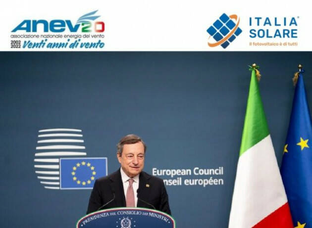 Le associazioni di eolico e fotovoltaico a Draghi