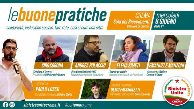 BUONE PRATICHE - serata informativa organizzata da Sinistra Unita per Crema