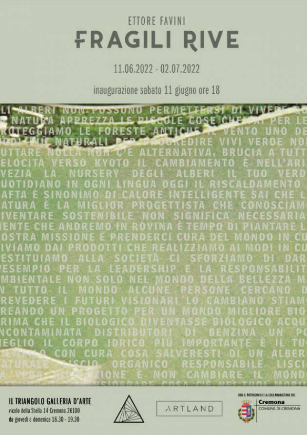 Cremona Fragili rive mostra di Ettore Favini fino al 2 luglio