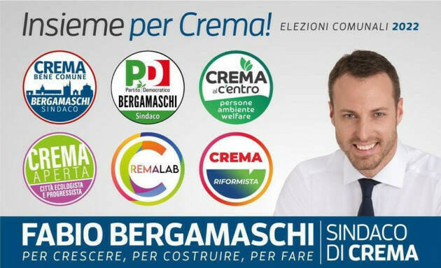 Crema Bergamaschi soddisfatto del 48,6% : ora vinciamo al ballottaggio del 21 giugno
