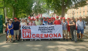 I pensionati Spi-Cgil di Cremona alla manifestazione di Bologna 