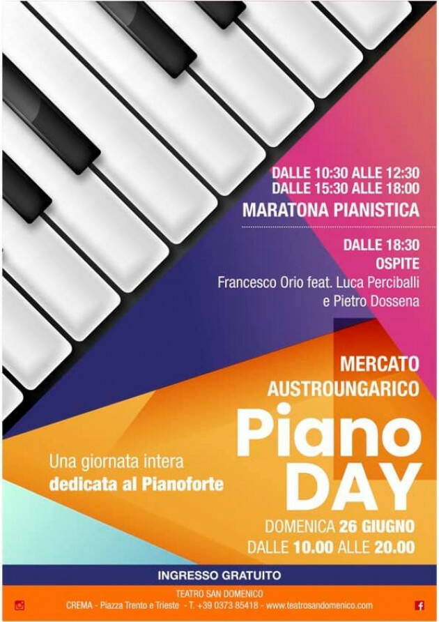 Crema: Piano day, il talento dei giovani invade il mercato austroungarico