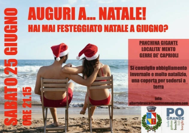 'E tu... hai mai festeggiato Natale a giugno?' Sabato 25 giugno primo appuntamento della rassegna teatrale estiva 'Un sipario di foglie'.