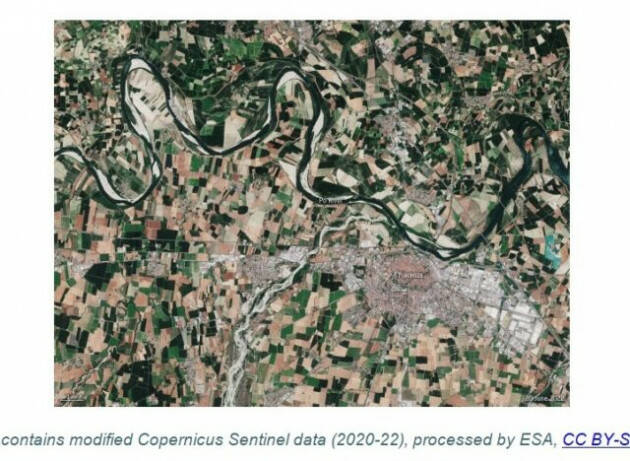 La siccità che ha prosciugato il Po, vista dallo spazio