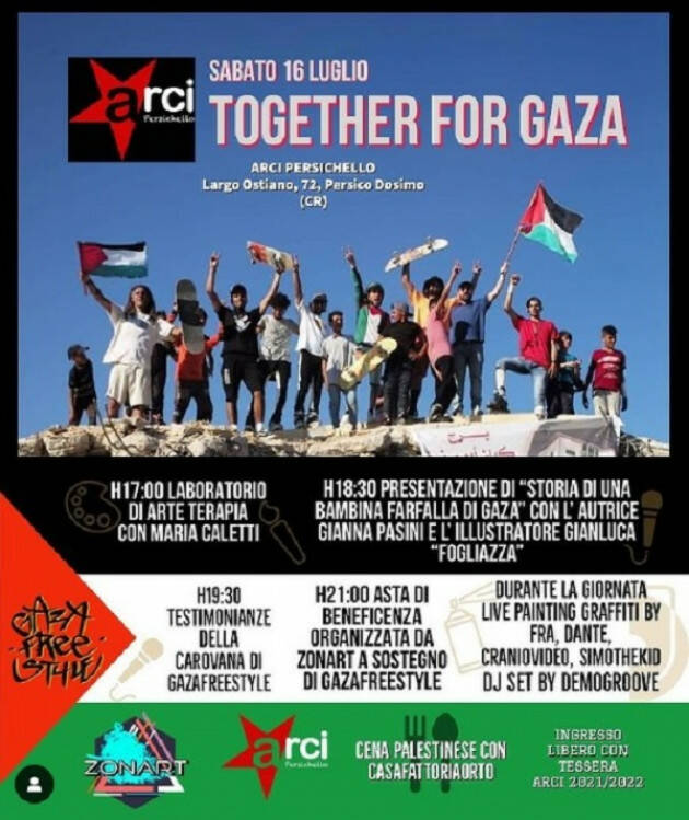 Arcipersichello sanato 16 luglio Together for Gaza