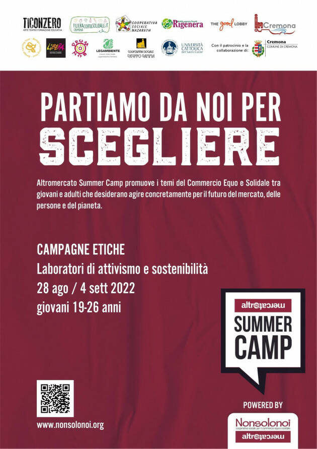 (CR) A scuola di attivismo: aperte le iscrizioni Summer Camp Altromercato 