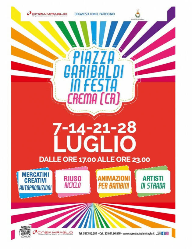 'Piazza Garibaldi in Festa - 7-14-21-28 Luglio a Crema (CR)