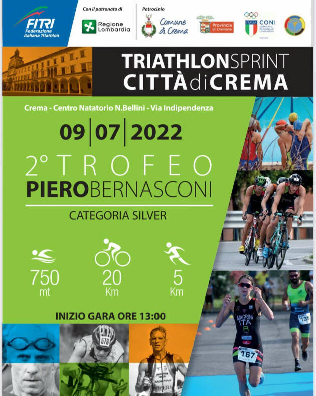 CREMA: Domani il via alla 2a edizione del ‘Triathlon Sprint Città di Crema - Trofeo Piero Bernasconi’