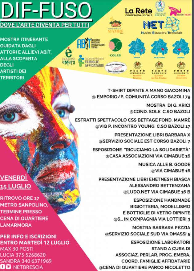 Brescia: MOSTRA ITINERANTE ''DIF-FUSO. DOVE L'ARTE DIVENTA PER TUTTI''