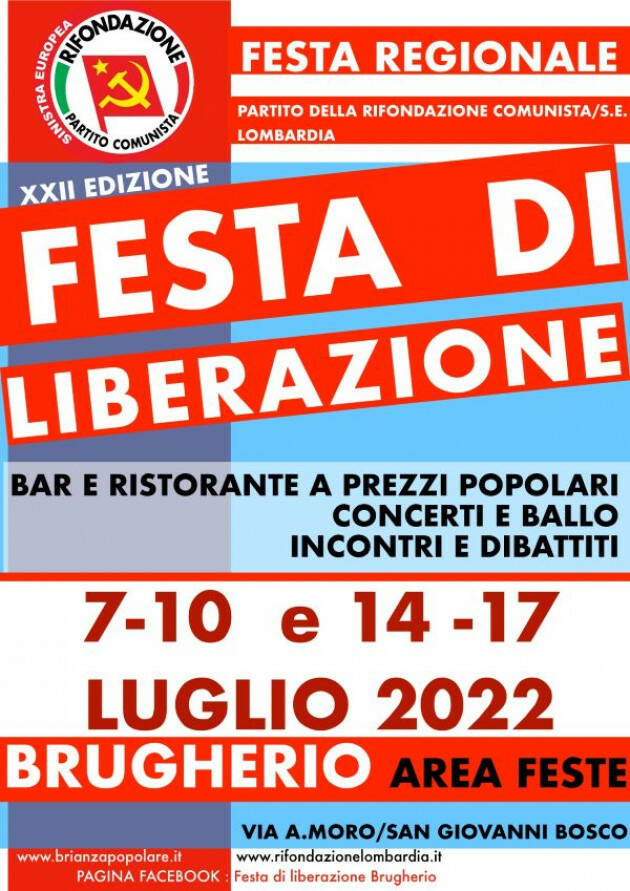 E’ IN CORSO XXII EDIZIONE DELLA FESTA DI LIBERAZIONE LOMBARDIA A BRUGHERIO