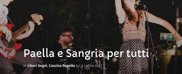 Aoruno: Paella e Sangria per tutti - Evento 16 luglio 2022