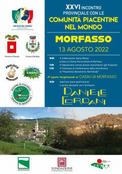 Il 13 agosto a Morfasso il XXVI incontro provinciale con le comunità piacentine nel mondo