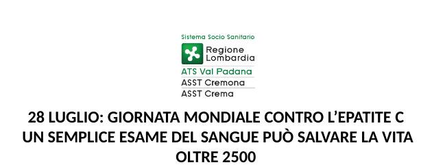 28 LUGLIO: GIORNATA MONDIALE CONTRO L’EPATITE C 