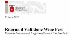 Piacenza: Ritorna il Valtidone Wine Fest 