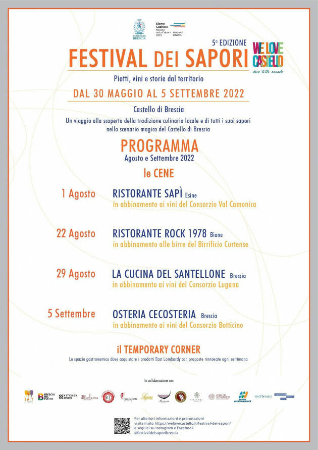 Brescia FESTIVAL DEI SAPORI – V EDIZIONE AGOSTO E SETTEMBRE IN CASTELLO