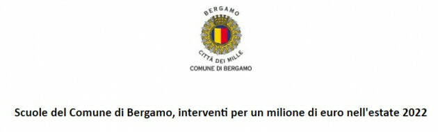 Scuole del Comune di Bergamo, interventi per un milione di euro nell'estate 2022