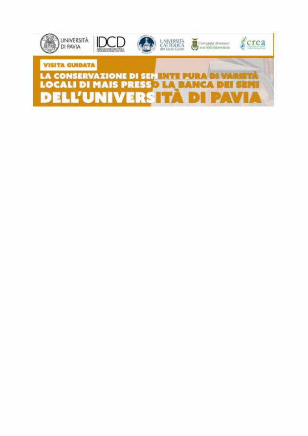 Biodiversità, il 18/9 visita guidata alla banca dei semi dell’università di Pavia