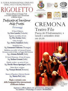  Al Filo di Cremona Belcanto Italiano con il 'Rigoletto' dedicato ad Aldo Protti