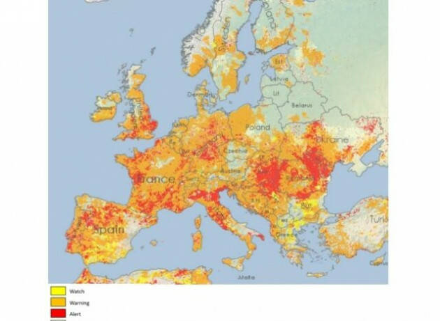 Il 64% d’Europa è in stato di allerta o allarme a causa della siccità
