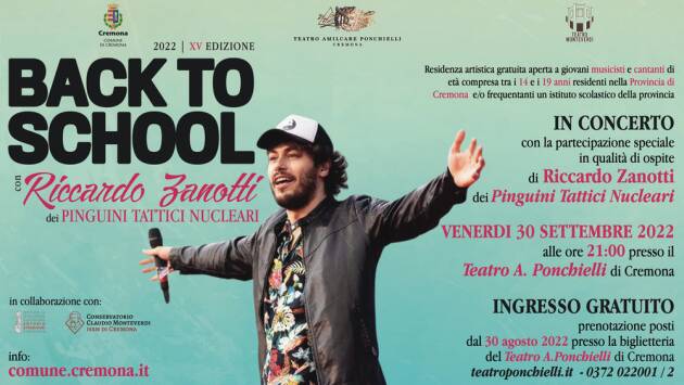 Concerto conclusivo di Back to School: dal 30 agosto prenotazioni al Teatro Ponchielli