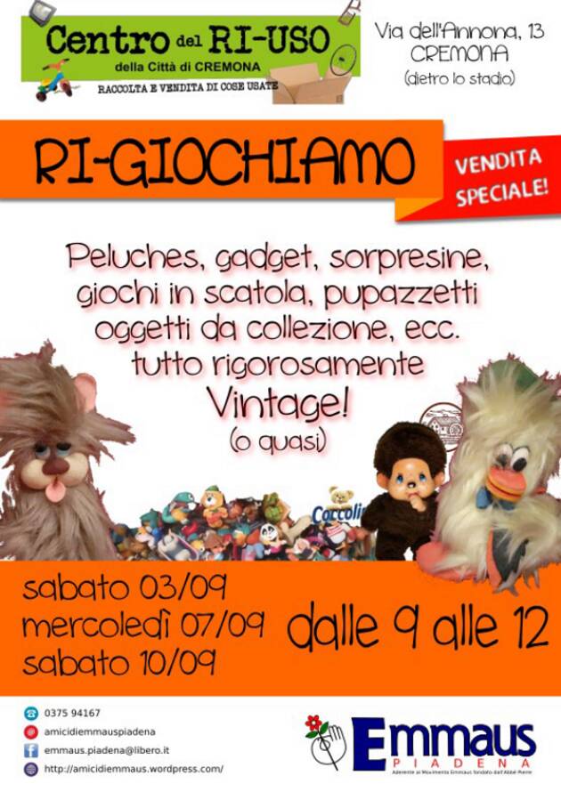 Tre giorni all’insegna del vintage al Centro del Riuso di Cremona il 3-7-10 settembre