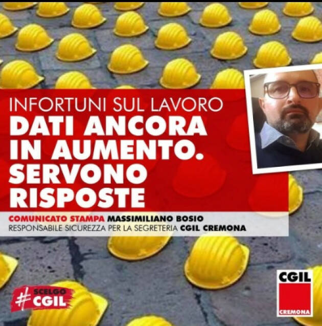 Dati INAIL Gli infortuni a Cremona in crescita del 21,2 %  | Massimiliano Bosio (Cgil )