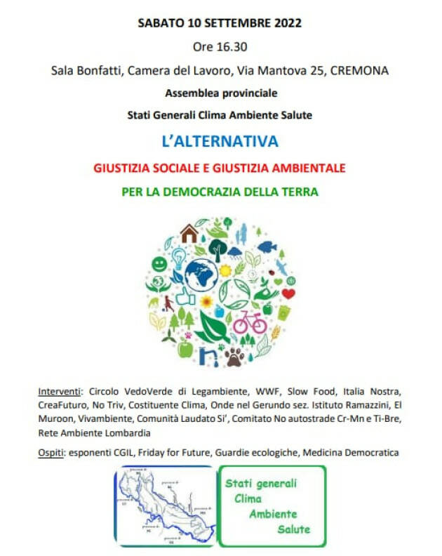 (CR) Stati Generali Clima. Incontro 10/9 Giustizia sociale e ambientale
