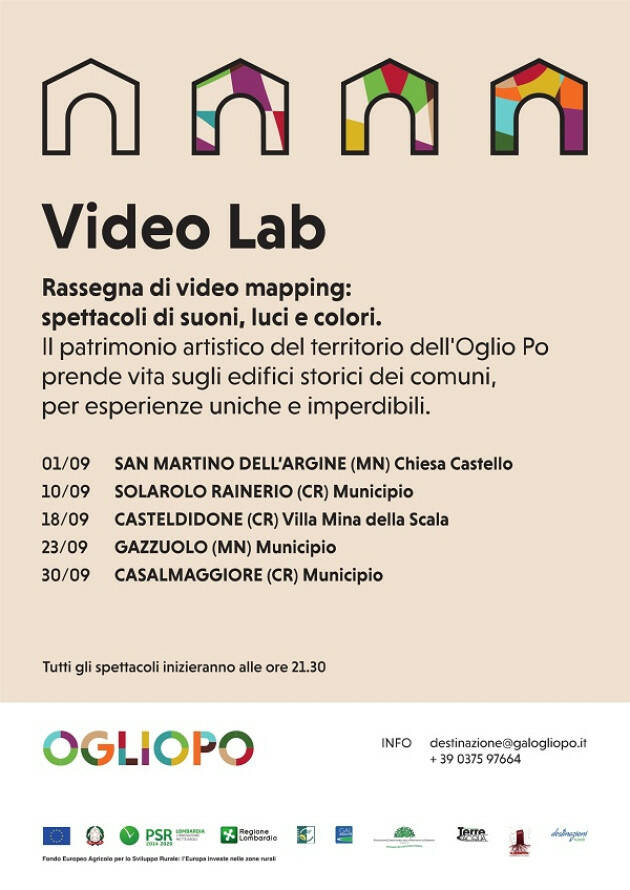 L’Oglio Po si illumina con il Video Lab serata del 30 settembre 