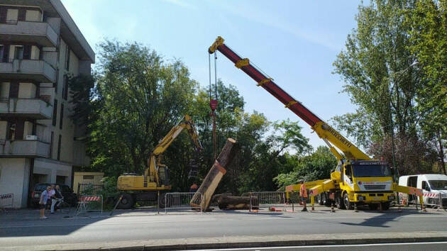 CREMONA: PONTE SUL MORBASCO, INIZIATA LA RIMOZIONE DELL’ALBERO CHE LO HA DANNEGGIATO
