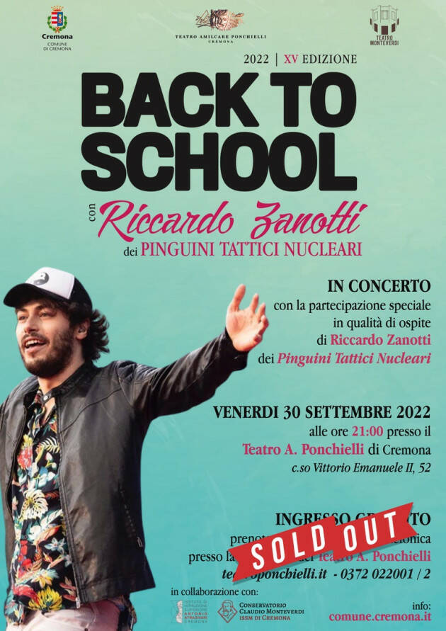  Sold out per il concerto conclusivo di Back to School con Riccardo Zanotti