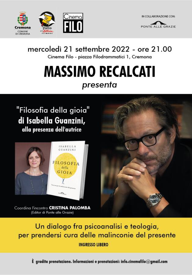 CREMONA: AL  FILO INCONTRO CON  RECALCATI E  GUANZINI il 21 settembre