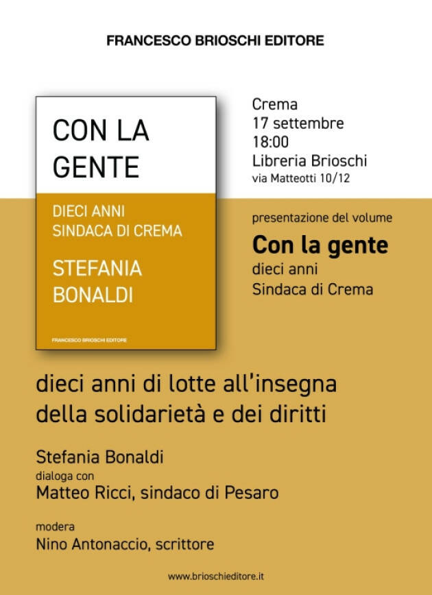 Presentazione del volume Con la gente di Stefania Bonaldi a Crema 