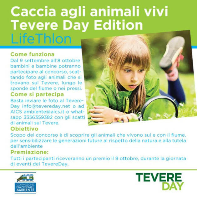 AICS, PARTE LA LIFETHLON, CACCIA AGLI ANIMALI VIVI, TEVERE DAY EDITION 