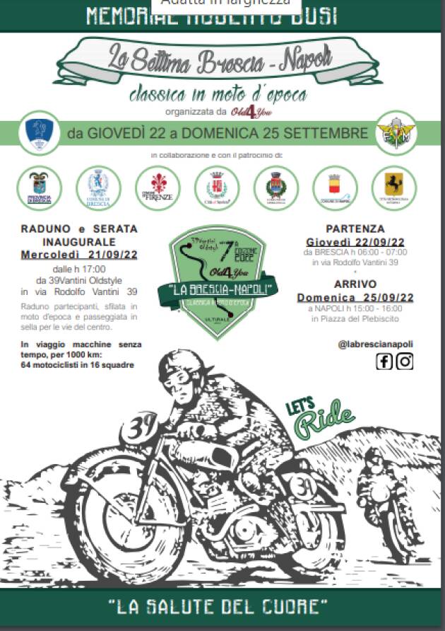 Programma e novità de ''La Brescia-Napoli'' 7a Edizione - 2022