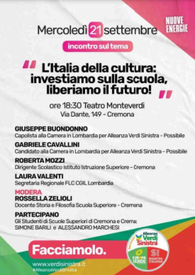 CREMONA: Incontro elettorale sulla scuola