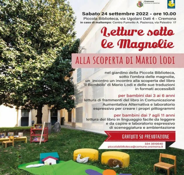 Anffas_Cremona Letture sotto le magnolie sabato 24 settembre ore 10