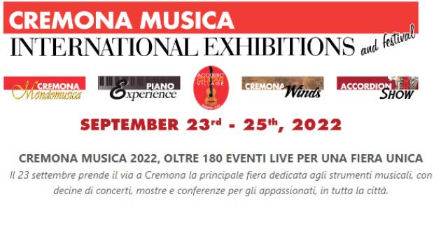 CREMONA FIERE MUSICA 2022, OLTRE 180 EVENTI LIVE PER UNA FIERA UNICA