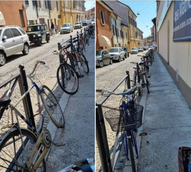 Migliora Cremona Stefy Pavanello (CR).Parcheggio bici  Università, disabili non passano